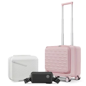 kkkK11974 Carry on Luggage with Front Open Door &Laptop Interlayer Hard Shell Suitcase