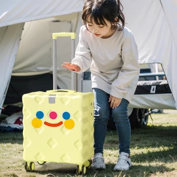 K1286 Small Biscuit Kids Luggage Small Trolley Case 20-inch Ride on Suitcase for Kids 18-inch Travel Case