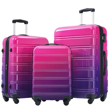 K1176 Luggage Sets 3 Piece Gradient Color Expandable Suitcase with Spinner Wheels