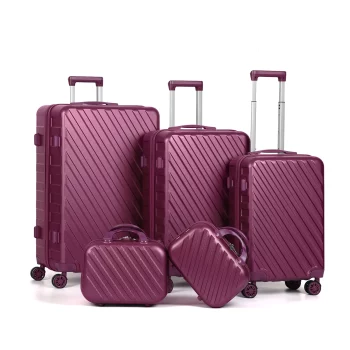 K1337 Luggage 5 Piece Set w/TSA Lock Spinner Wheels Carry on Hardshell Travel Suitcase