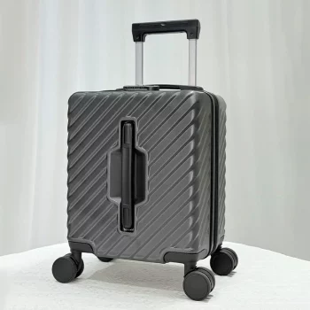 KF730835 Luggage Small Carrying Case with Handle Combination Lock Light Tone Universal Wheel Travel Trolley Case