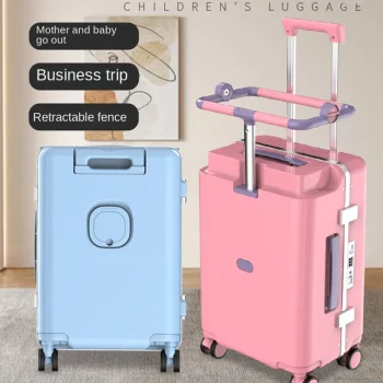 K1434 New suitcase baby mother luggage folding guardrail children can sit to ride lazy walking baby travel suitcases