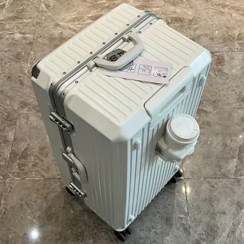 K1463 Large Capacity Travel Luggage Aluminum frame Suitcase pull rod Case 24/28/32 " with Cup Holder Travel Case Combination box