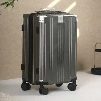 K1097 Trolley Case 24-inch with Cup Holder Mobile Phone Holder Hook Roller Luggage