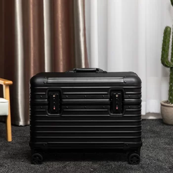 KF63631291 Suitcase 18 inch Metal 100% Aluminum Travel Luggage Top Opening Camera Case Equipment Storage Box