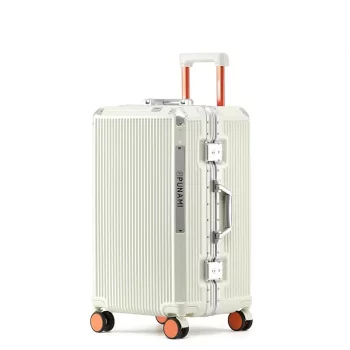 K958 Aluminum Frame Suitcase Women Fashion Trolley Case with Usb Charging