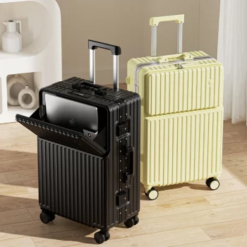 K1503 New Multifunctional Luggage Front Opening Suitcase Laptop Bag Female 20-28inch Boarding Trolley Case