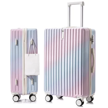 K1218 New Gradient Luggage 20 Inch Boarding Trolley Suitcase 24" Student Safety Combination Lock Front Hook Silent Universal Roller