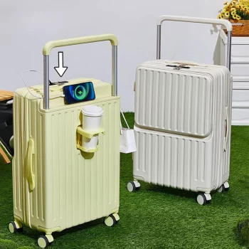 K873 New Luggage for Women's Opening Cabin Lockbox is Durable Thickened and Wide Trolley suitcase