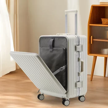 K1112 Travel Suitcase Rolling Luggage Zipper Aluminum Frame Boarding Trolley Case