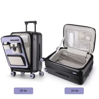 K1486 Stylish front-opening luggage expandable urban trendy trolley case, large-capacity business travel suitcase