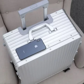 K1189 Suitcase Aluminum Frame Luggage with Cup Holder Suitcase Trip Cabin Travel Bags
