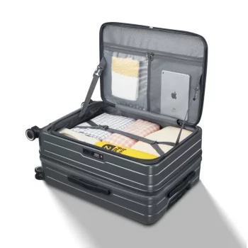 K1251 Front Open Cover Luggage New Material Side Opening Suitcase Cup Holder Password Trolley Case travel case