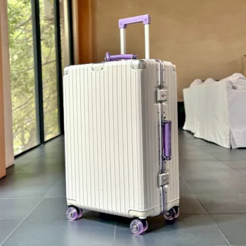 KF83709 Luggage Carrying Case with Handle Combination Lock Light Tone Universal Wheel Travel Trolley Case