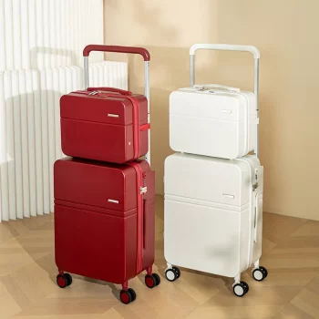 K1139 20/24 Inch Luggage Set Trolley Luggage Bag Wide Bar Travel Suitcase on Wheels Zipper Lightweight Luggage Woman Cosmetic Bag