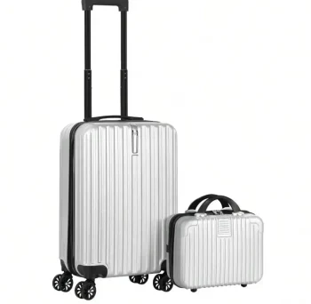 K1132 Carry-On Luggage Set Hardside Suitcase Spinner W/ Cosmetic Bag