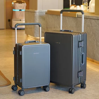 K1045 Travel Suitcase Aluminium Frame Wide Trolley Luggage