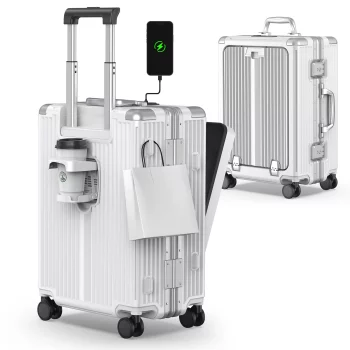KF257511 Airline Approved 22 inch Carry On Luggage,Aluminum Framed Carry On Suitcase