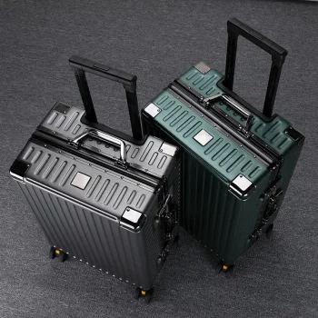 K1079 Suitcase Aluminum Frame Trunk Waterproof Man Bag Can Sit Cabin Suitcase