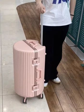 K1303 Round Suitcase 20 inch Aluminum Frame Thickened Password Suitcases