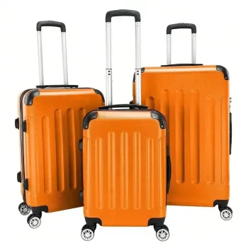 K1465 Durable 3Pcs Luggage Set ABS Trolley Spinner 20"/24"/28" Suitcase Hard Shell