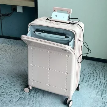K1399 Front Opening Travel Luggage Lightweight Zipper Rolling Wheel Rolling Luggage Case