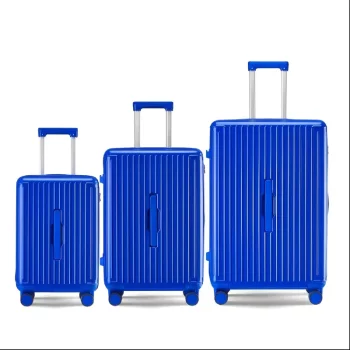 G00985Three-piece blue suitcase,