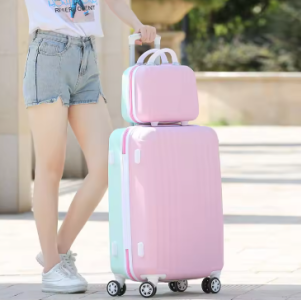FH009 LEE Suitcase Wide Handle Travel Suitcase Men 20 24 26 Carry-On Luggage Women PC Aluminum Frame Trolley Case (Copy)