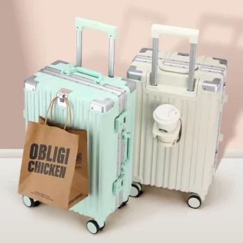 K1347 Aluminum Frame Student Suitcase Large Capacity Trolley Case New Strong and Durable Password Box Men's and Women's Universal Whee