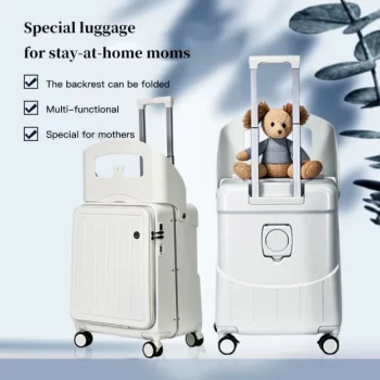 K1348 Mom's luggage for strolling with kids, push-type parent-child trolley case