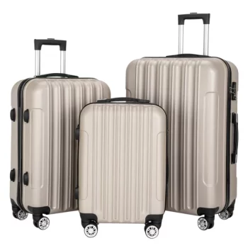 K1382 3-in-1 Multifunctional Large Capacity Traveling Storage Suitcase Luggage Set Champagne