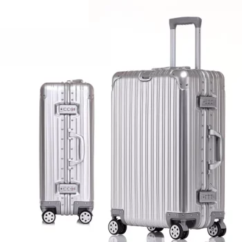 K1359 Suitcase 100% Aluminum Luggage Metal Trolley Suitcase Travel Luggage Aluminum Magnesium Suitcase