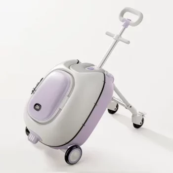 K1345 Children's Luggage Can Sit and Ride Kids Travel Boarding Carrier Two-in-one Removable Universal Wheel Trolley Suitcases
