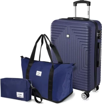 K1372 3pcs Luggage Set Hard Shell Suitcases Travel Packing Box With Wheel TSA Aproved Lock And Carry On Bag