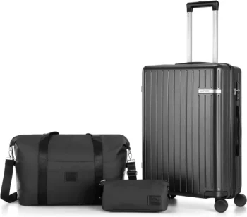 K1366 3 Piece Carry On Luggage Set ABS PC Suitcases Travel Case With Wheel Hardshell
