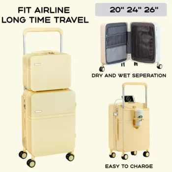 K1353 New Design Large Capacity Suitcase Wide Handle Men Women Carry-On Luggage