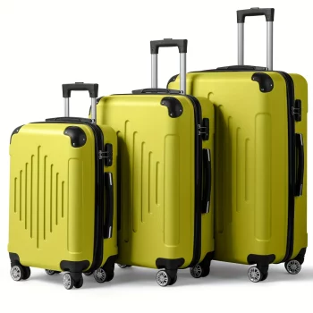 G00918Three-piece luggage set, suitcase set, hardshell lightweight spinner suitcase