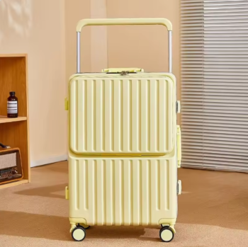 HH002 Wide Trolley Luggage 20 inch Front Opening Trolley Boarding Box Silent Wheel 22-28 inch Multifunctional Travel Suitcase