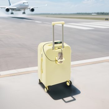 G0996Lightweight ABS+PC Luggage with Cup Holder Telescopic Handle Holiday Suitcase