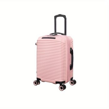 G0973 Expandable Cabin Luggage - Metallic Rose Gold, 8-Wheel Spinner Suitcase