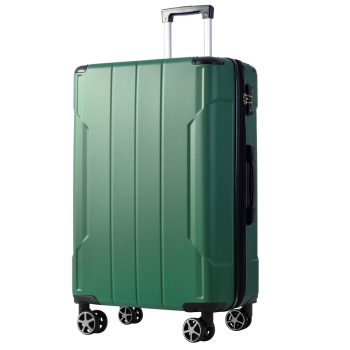 G0983Hard shell suitcase with TSA lock and dual-wheel universal wheels, lightweight and durable, green