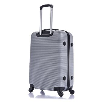 G01002Hardshell Lightweight Luggage with Spinner Wheels Handle and Trolley Silver