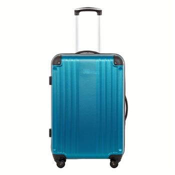 G0965 Hard shell spinner suitcase with TSA lock, durable oxford cloth and aluminum frame, 360° rotating wheels, turquoise travel case