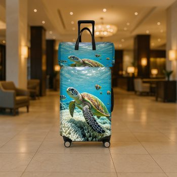 G0001009 JIT2PCS Smart turtle coral print suitcase set
