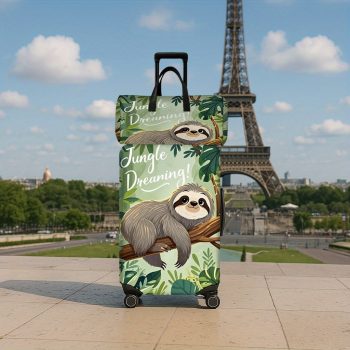 G0001028 JIT2PCS Luggage set with sloth and jungle element pattern print
