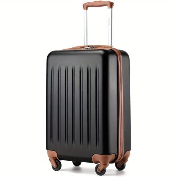 G0972 Lightweight hard shell suitcase, TSA lock, ABS material, vertical grain design, retractable aluminum handle - Business and leisure travelers