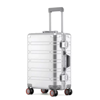 K1627 New Aluminum rolling luggage universal wheel fashion travel trolley suitcase