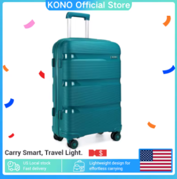 TH448 Kono 24 inch Medium Check in Luggage 66L TSA Lock Lightweight Polypropylene Hard Shell Suitcase