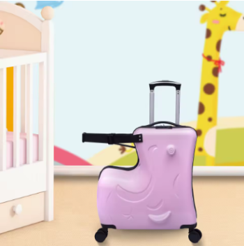 L922 20" Kids Ride On Suitcase Rolling Luggage Trolley Case with Lock Waterproof PC Material for 3-6 Years Old