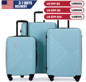 TH535 Travelhouse Luggage Set 3 Piece Suitcase Set Double Spinner Wheels TSA Lock Carry-on luggage Clearance (20inch 24inch 28inch)